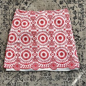 Loft Embroidered Pencil Skirt